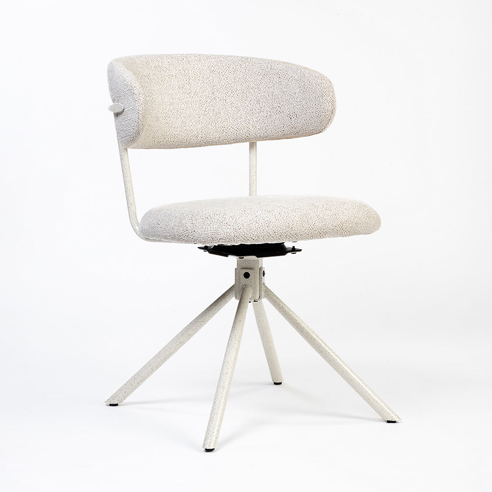 Boucle Aiko Dining Chair with Metal- Swivel