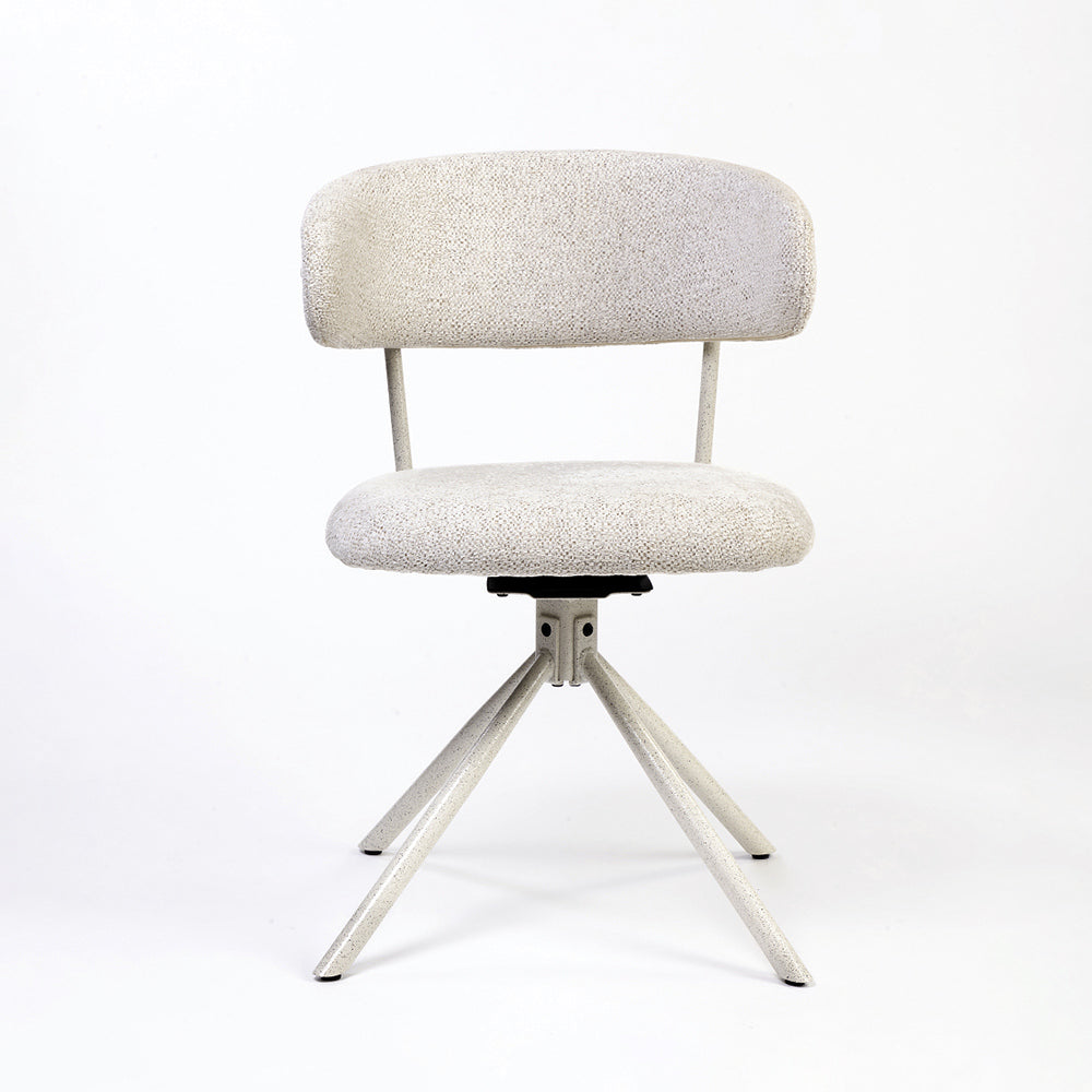 Boucle Aiko Dining Chair with Metal- Swivel
