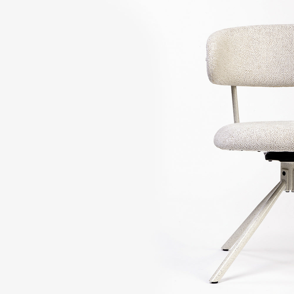 Boucle Aiko Dining Chair with Metal- Swivel
