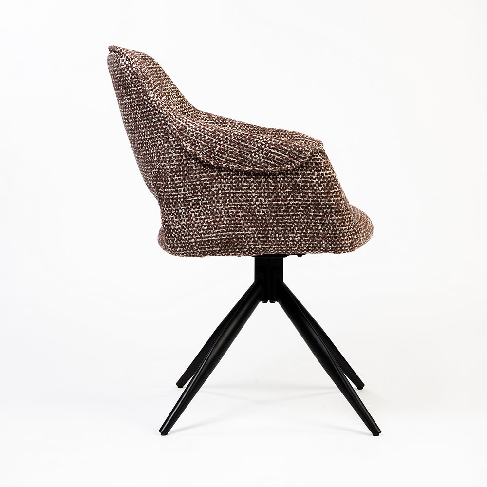 Boucle Wisko Dining Chair with Metal- Swivel