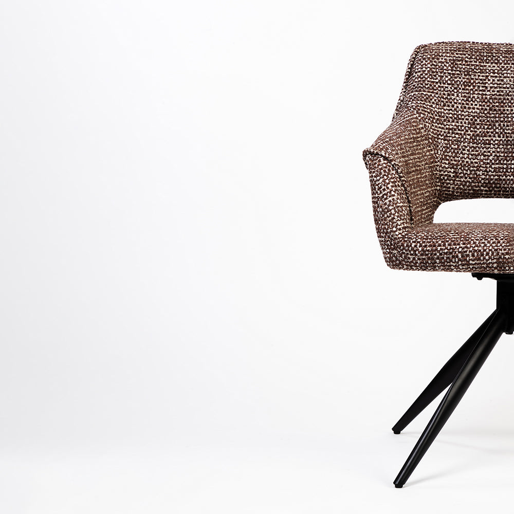 Boucle Wisko Dining Chair with Metal- Swivel