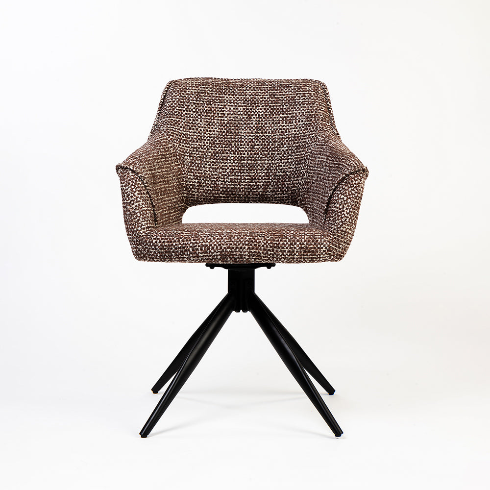 Boucle Wisko Dining Chair with Metal- Swivel