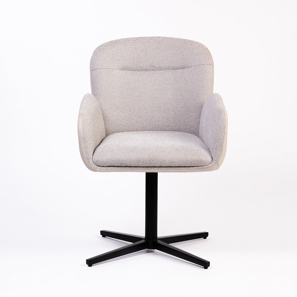 Boucle Siko Dining Chair with Metal- Swivel