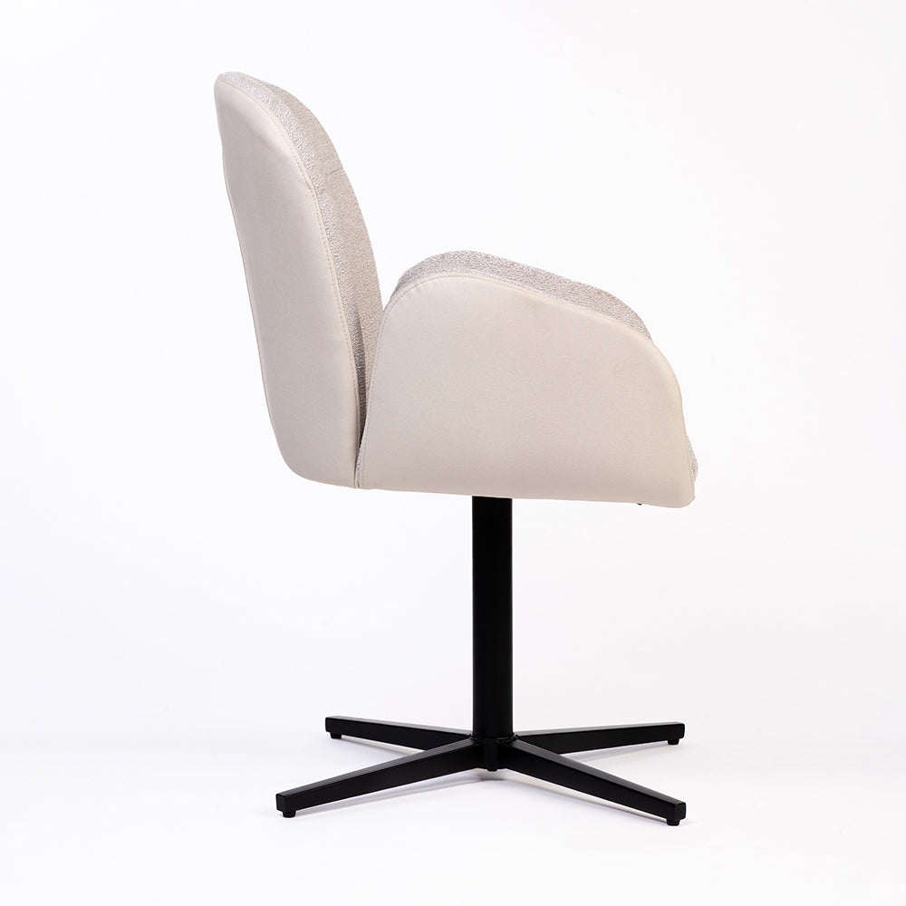 Boucle Siko Dining Chair with Metal- Swivel
