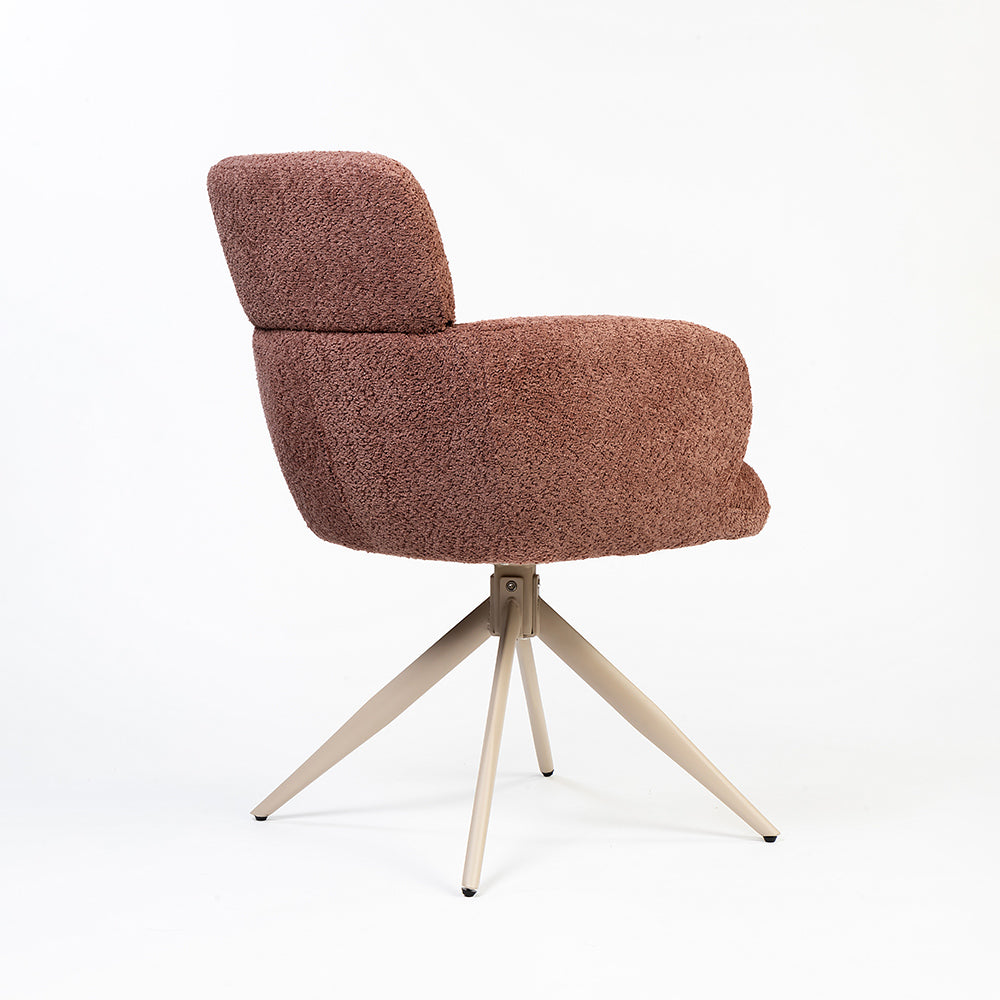 Boucle Babad Dining Chair with Metal- Swivel