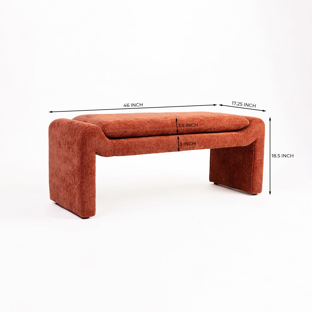 Mustar Velvet Bench