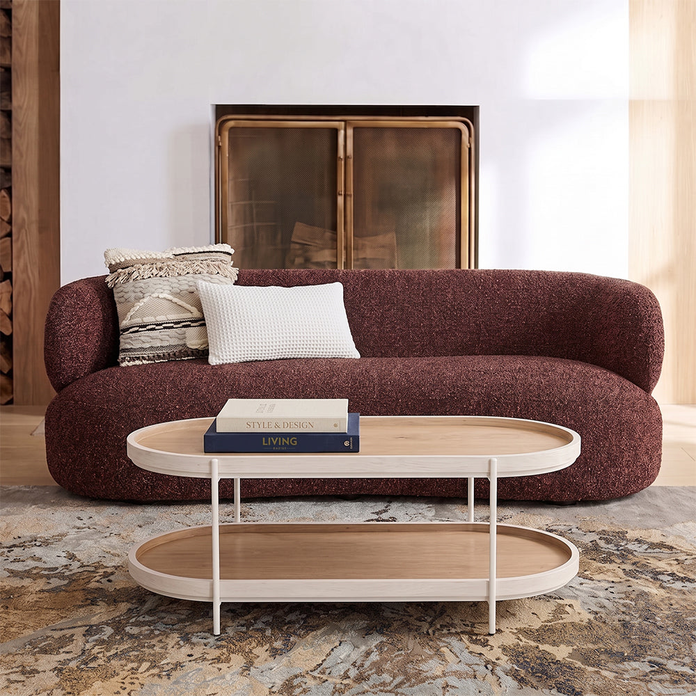 Dolla Oak And White Oval Wooden Coffee Table
