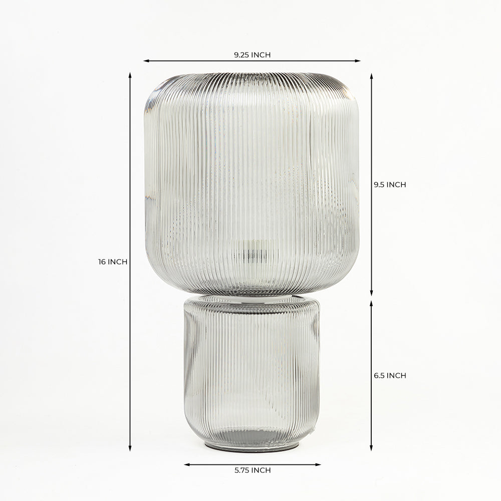 Murdun Glass Table Lamp - Smokey Grey