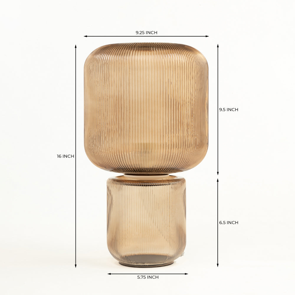 Murdun Glass Table Lamp - Brown