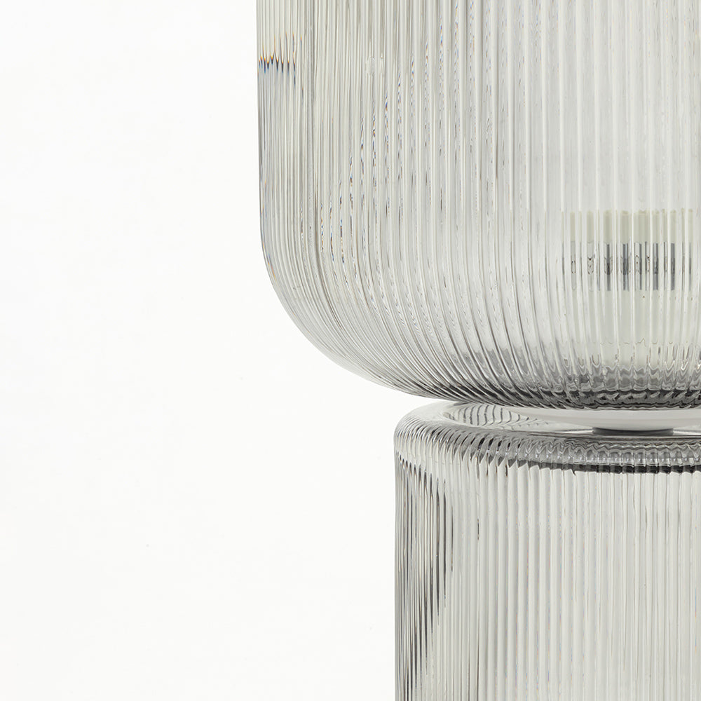 Murdun Glass Table Lamp - Smokey Grey