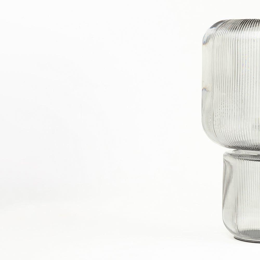 Murdun Glass Table Lamp - Smokey Grey