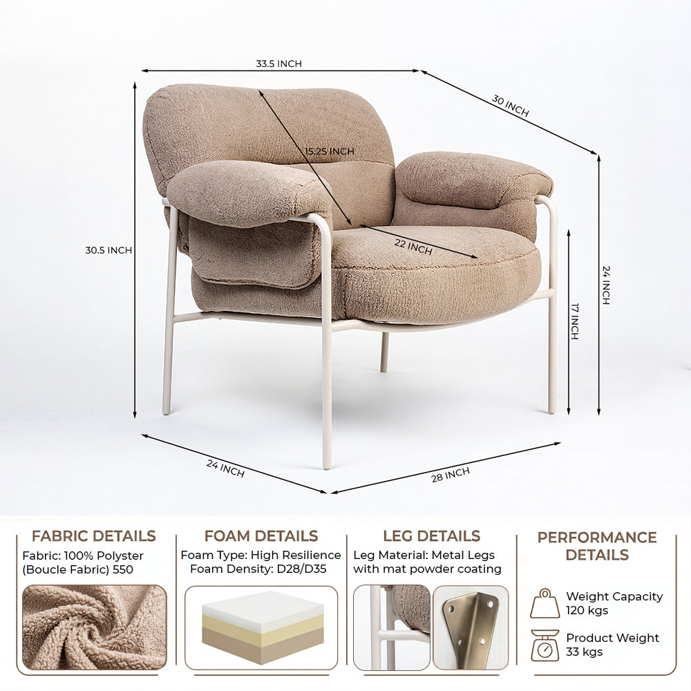 Osbour Boucle Chair with Wood