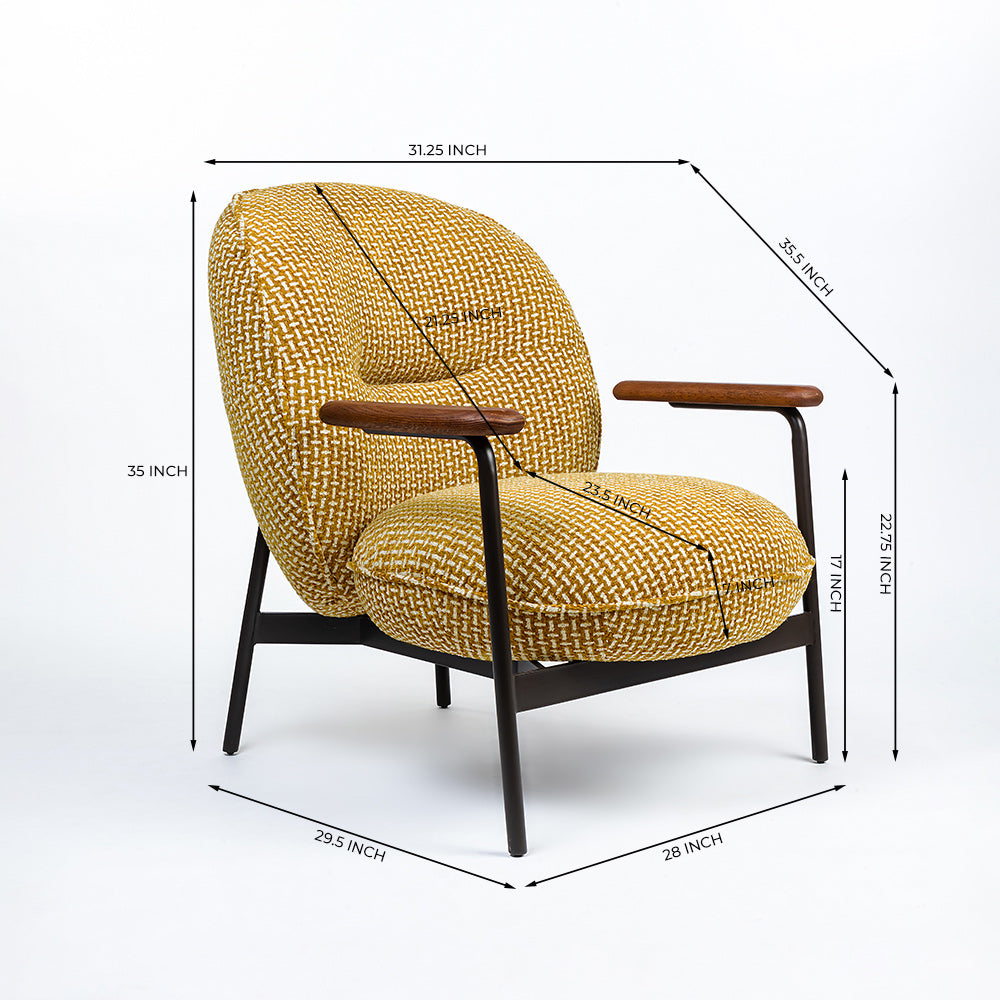 Vacayno Boucle Chair with Wood