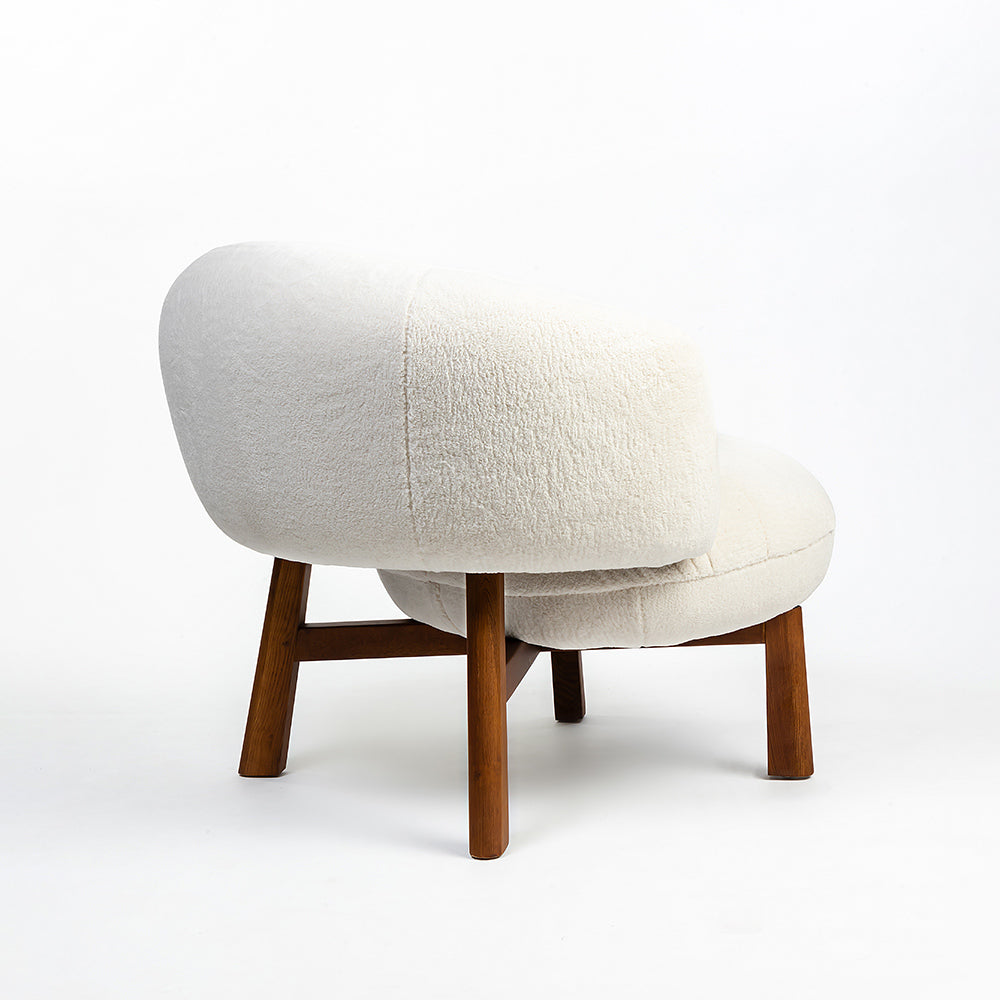 Blaken Boucle Chair with Wood