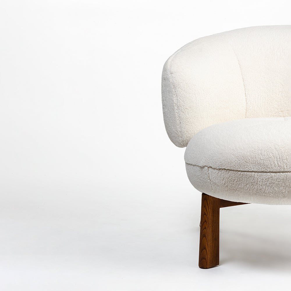 Blaken Boucle Chair with Wood