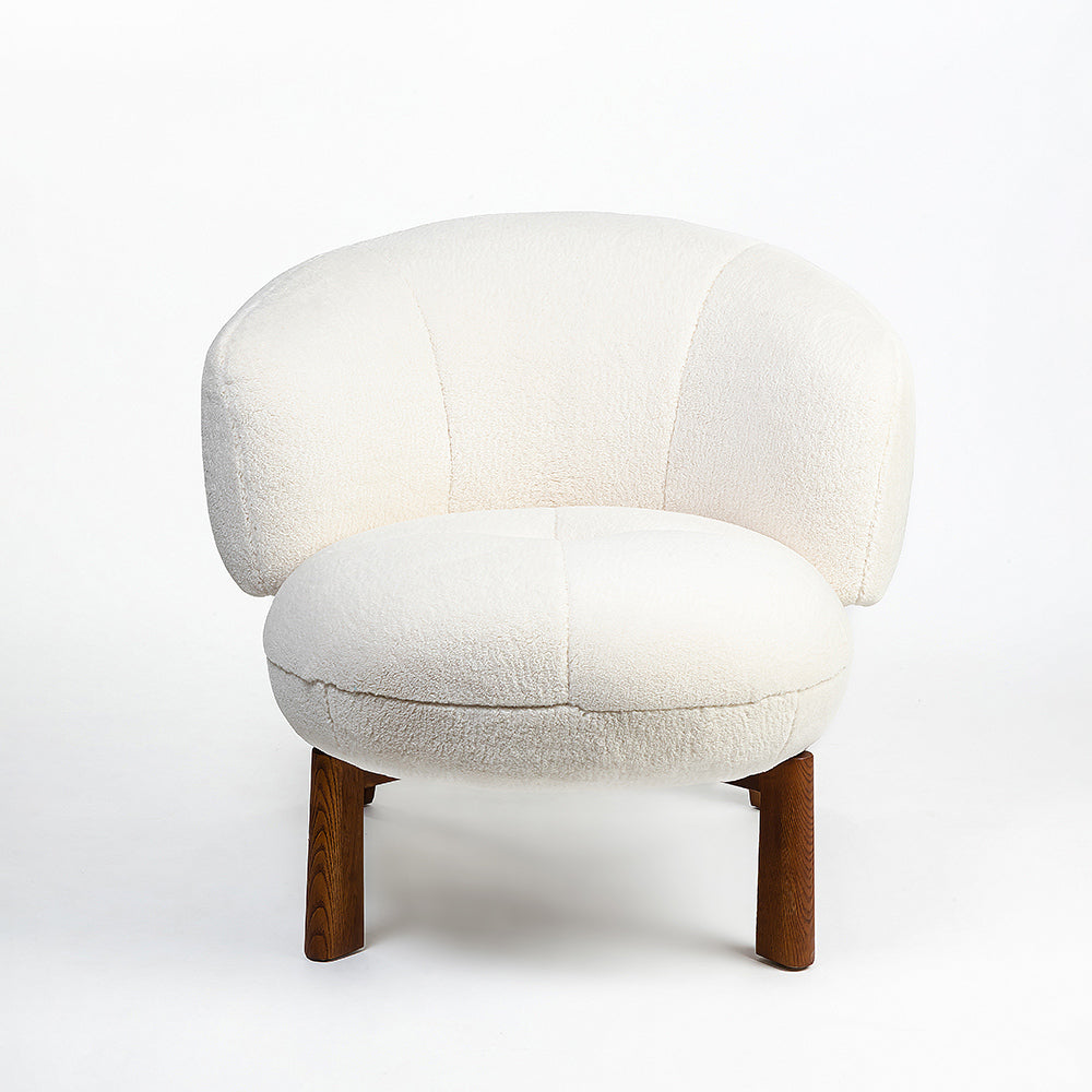 Blaken Boucle Chair with Wood