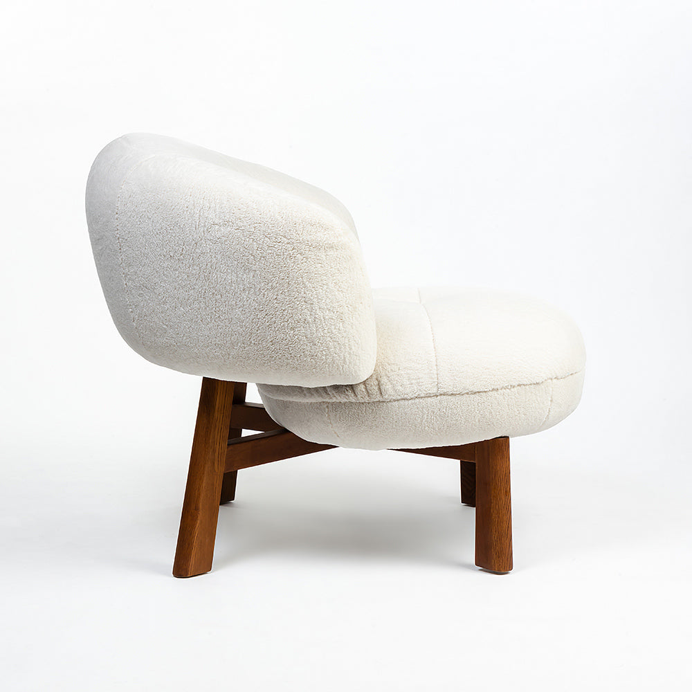 Blaken Boucle Chair with Wood