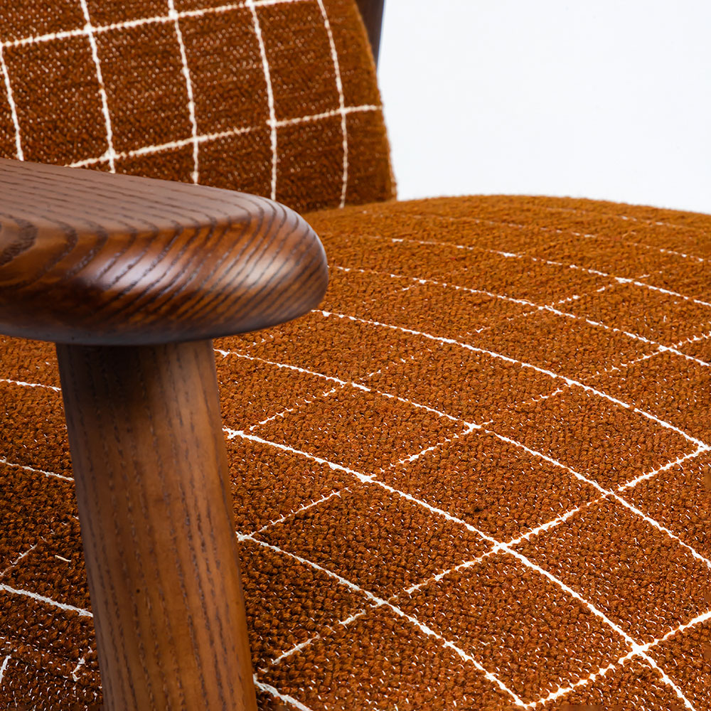 Sanei Boucle Chair with Wood