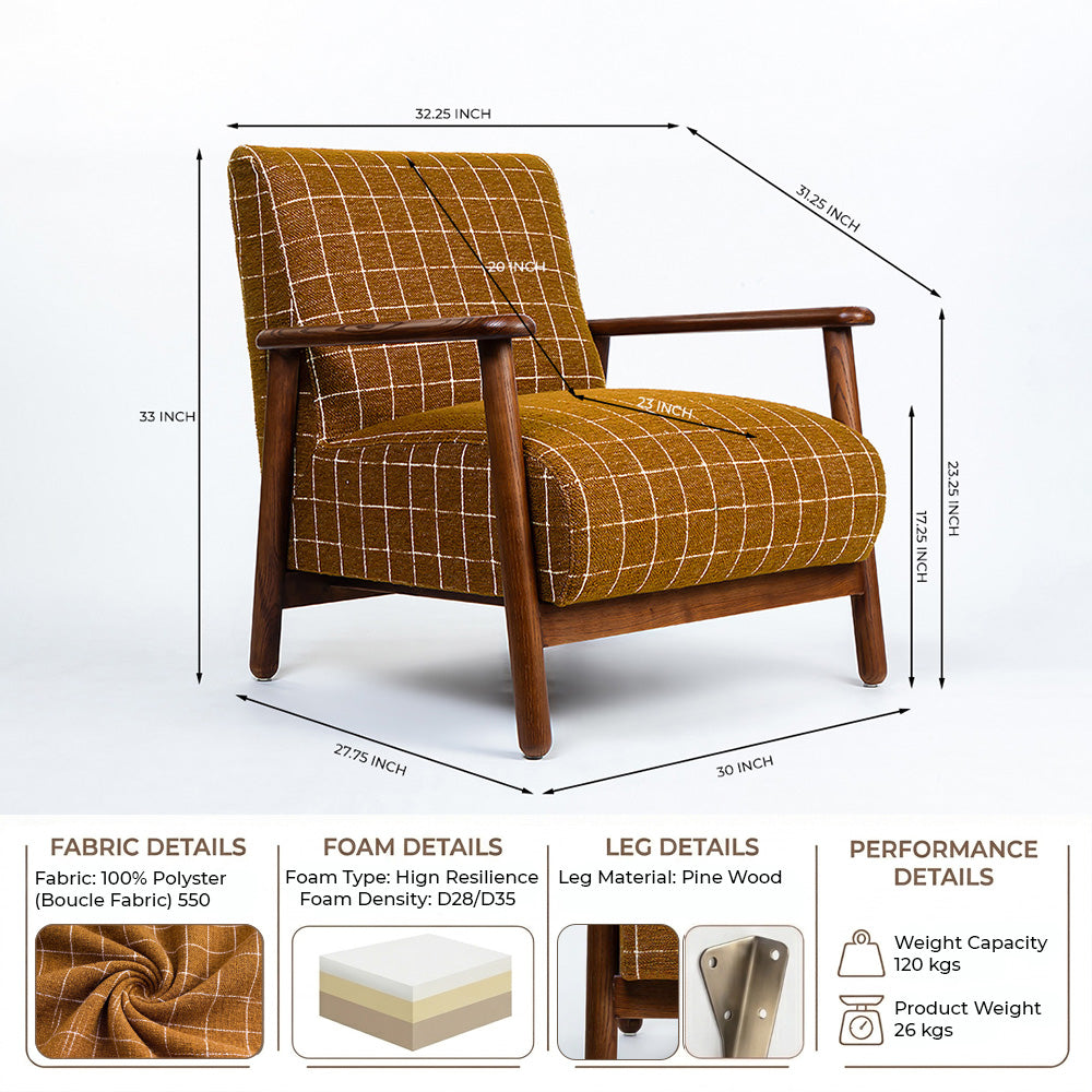 Sanei Boucle Chair with Wood