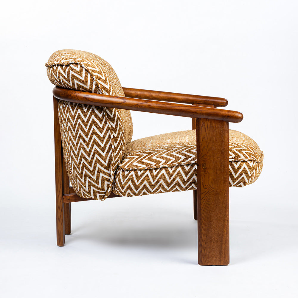 Shyne Boucle Chair with Wood
