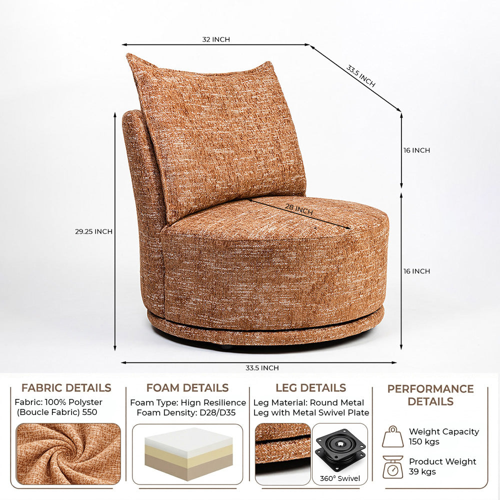 Samy Boucle Chair with Wood
