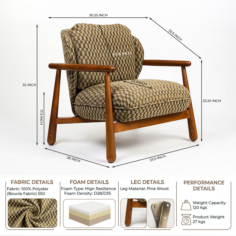 Nenaur Boucle Chair with Wood