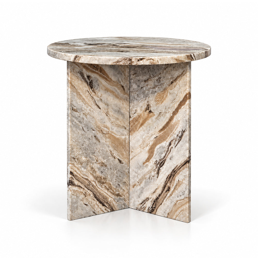 Drift Butterscotch Marble Round Coffee Table - Small