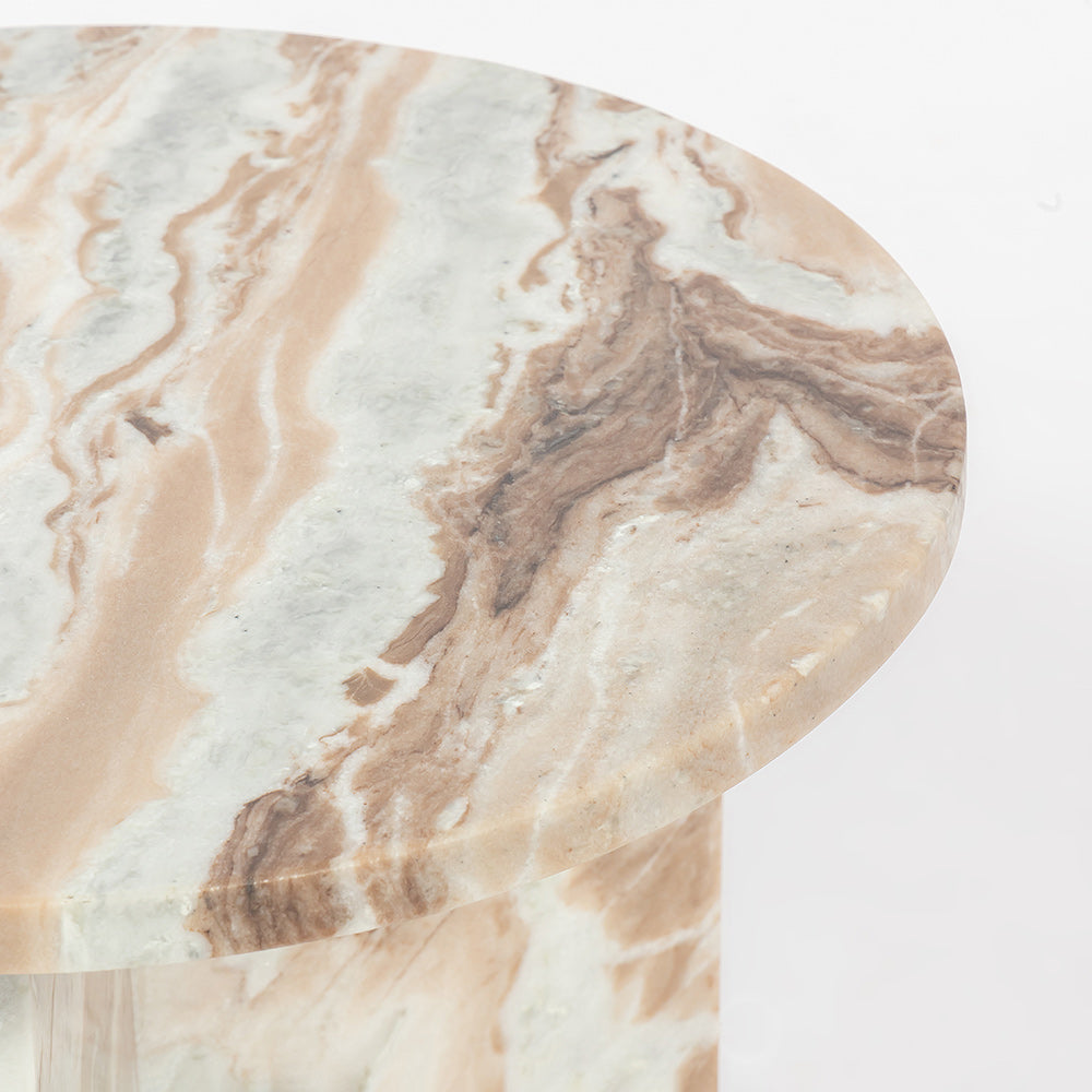 Marble Drift Butterscotch Round Coffee Table - Big