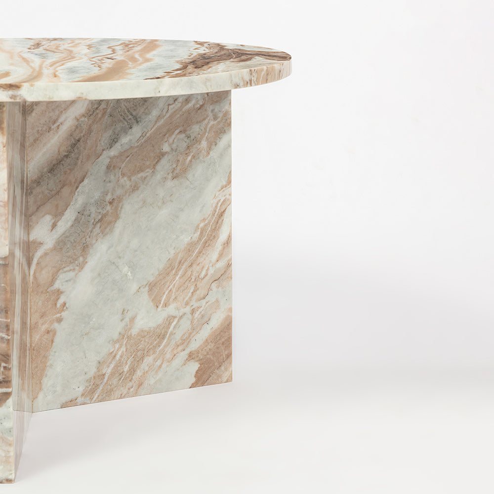 Marble Drift Butterscotch Round Coffee Table - Big