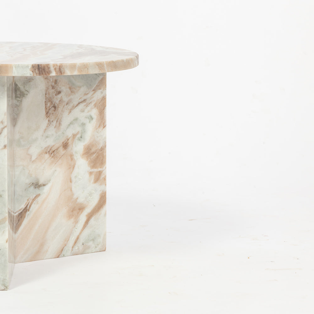 Marble Drift Butterscotch Round Coffee Table - Small