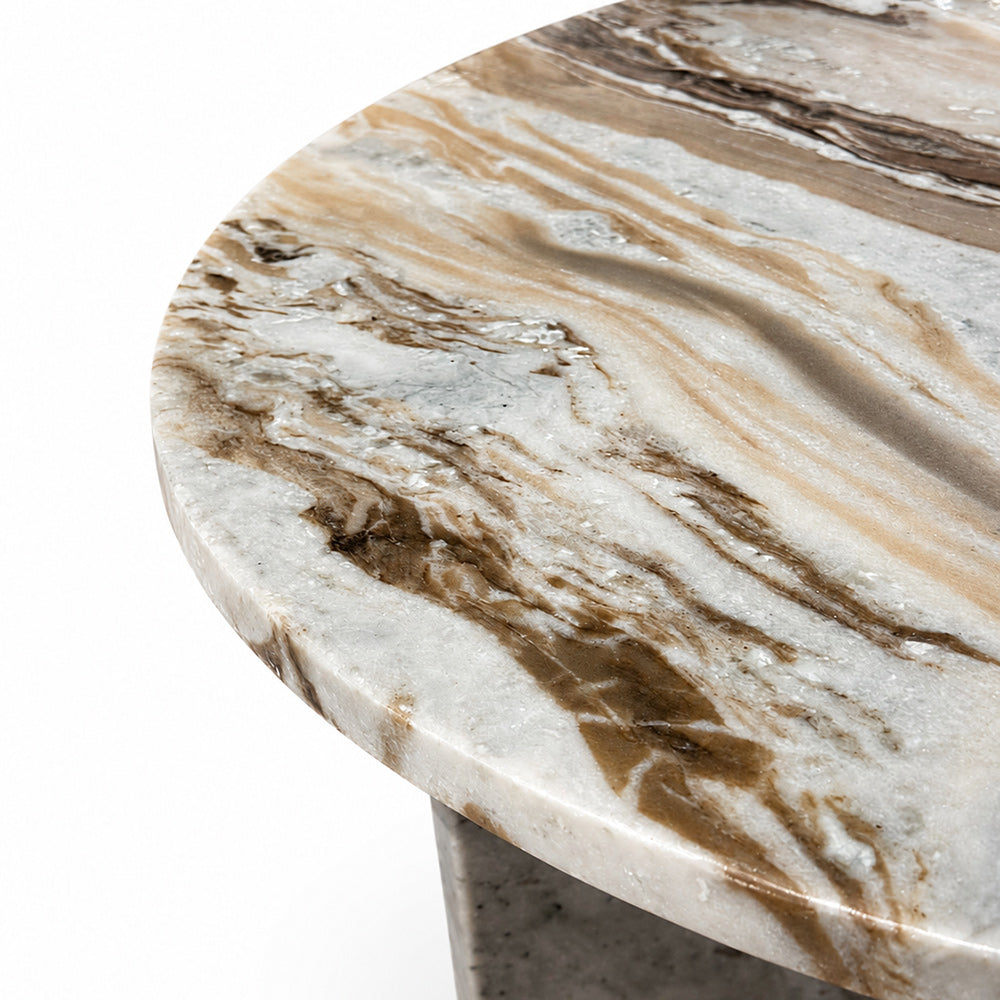 Marble Drift Butterscotch Round Coffee Table Set of 2