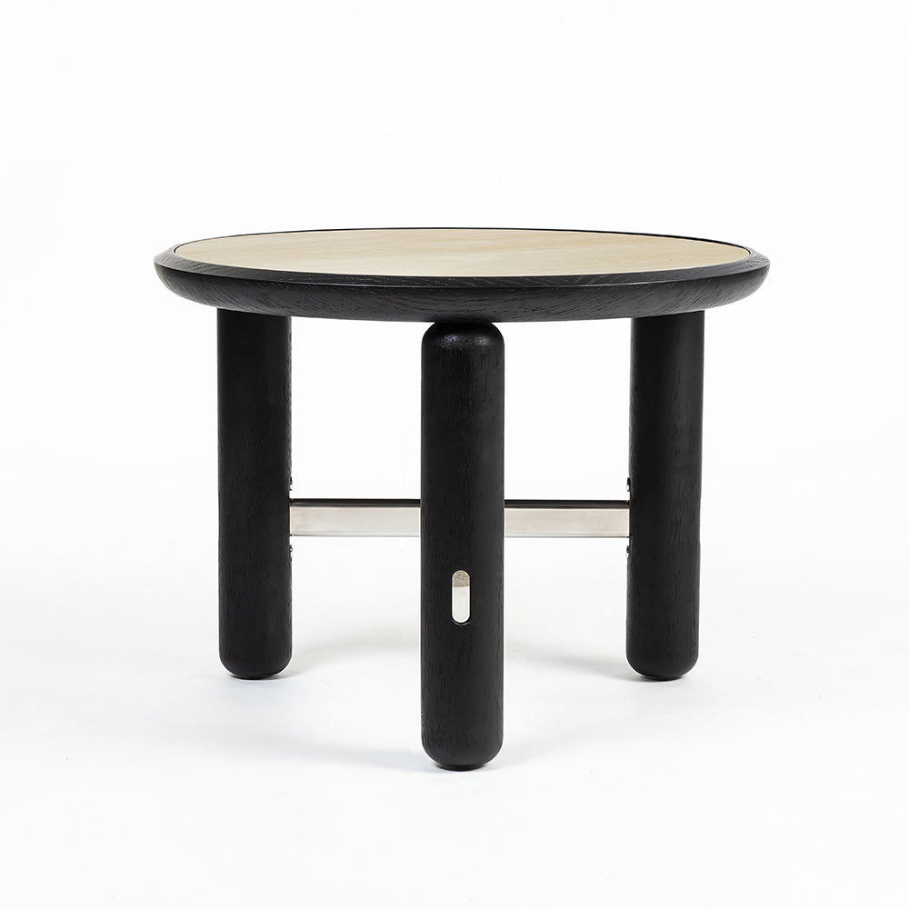 Bette Ceramic Round Coffee Table with Metal Base - Small