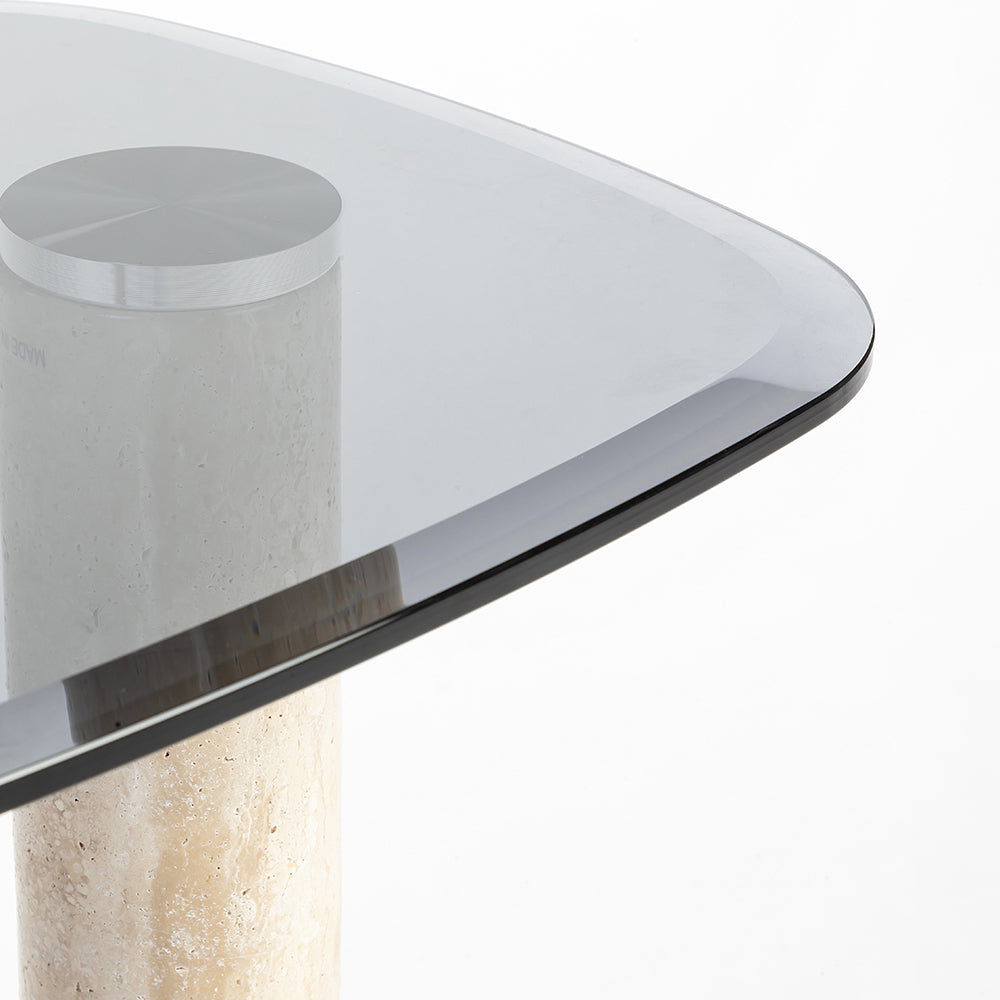 Glass Halo Accent Table with Metal Base