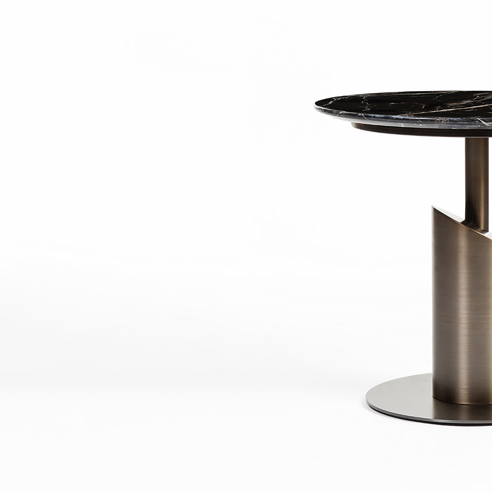 Marble Inkton Accent Table with Stainless Steel