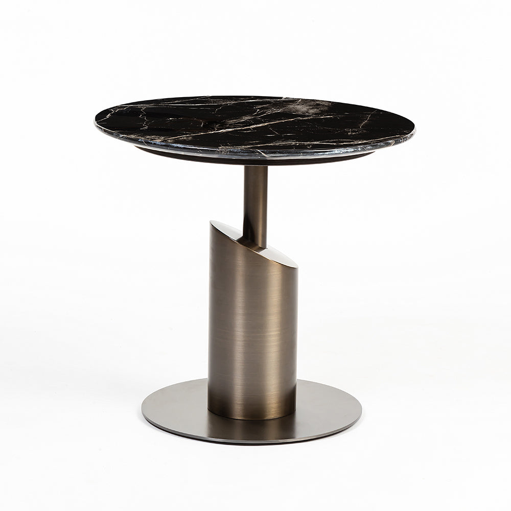 Marble Inkton Accent Table with Stainless Steel