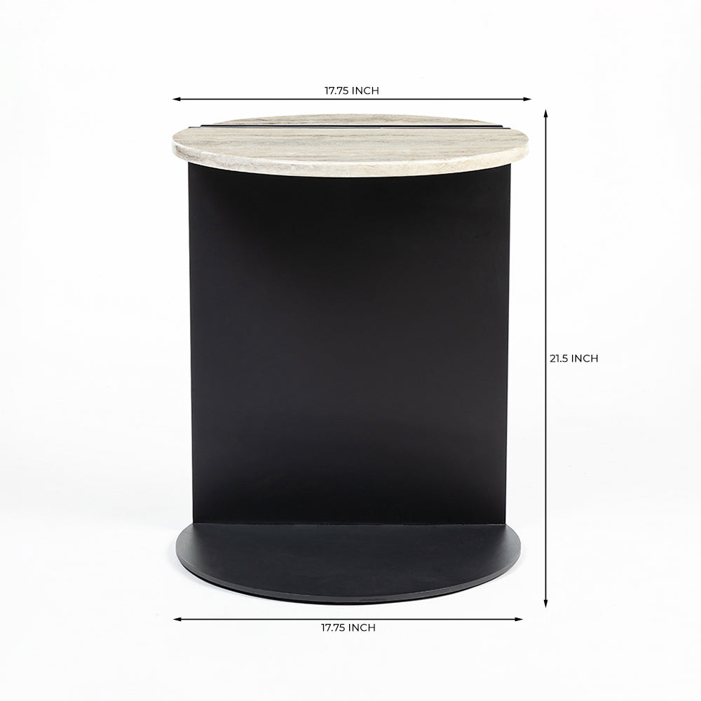 Marble Luther Accent Table with Carbon Steel