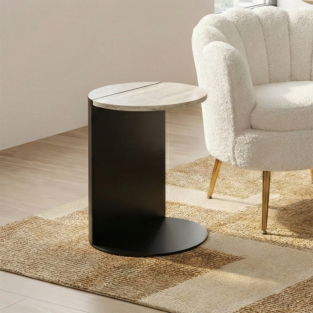 Marble Luther Accent Table with Carbon Steel