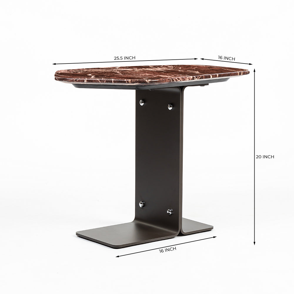 Marble Isla Accent Table with Metal Base