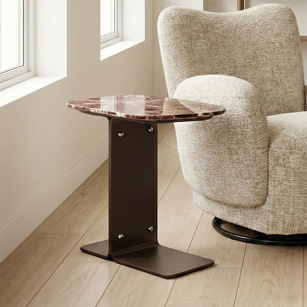 Marble Isla Accent Table with Metal Base