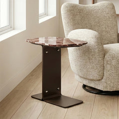 Marble Isla Accent Table with Metal Base
