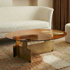 Glass Bonita Coffee Table with Steel Base