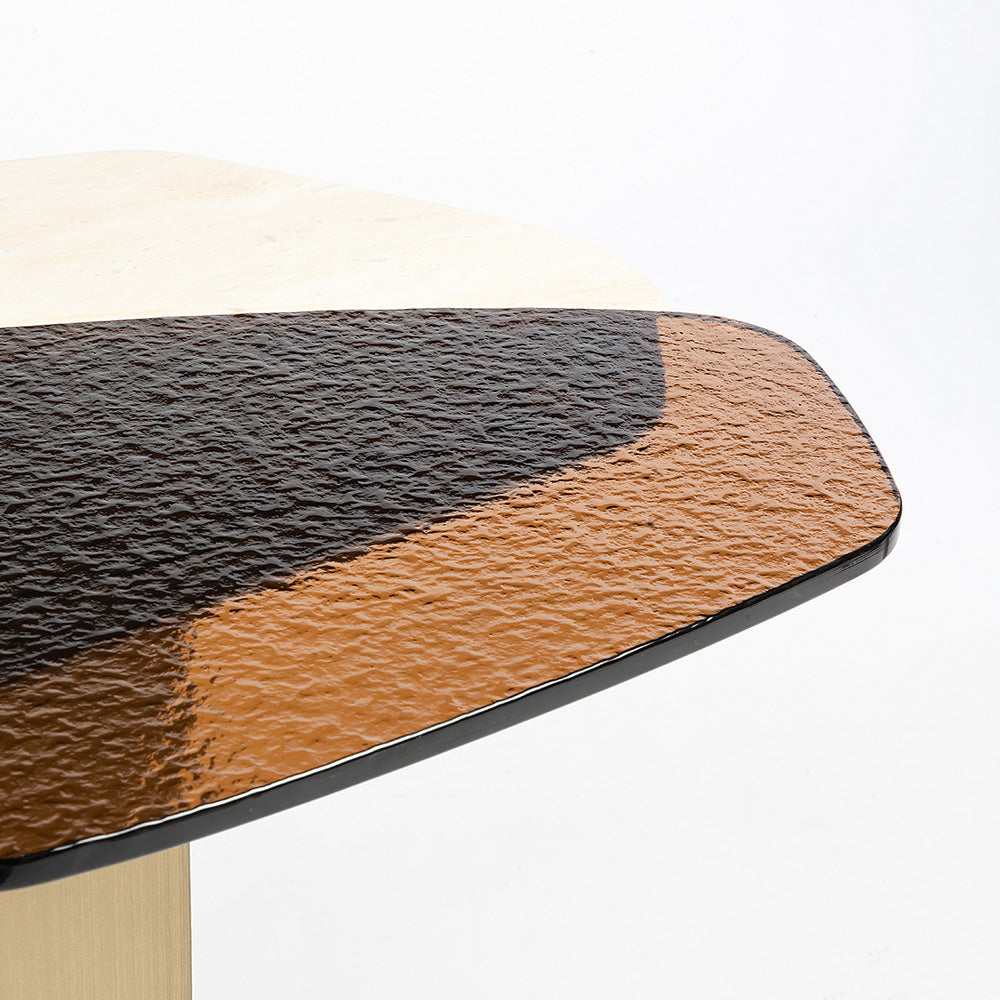 Glass Bonita Coffee Table Set of 2 with Steel Base