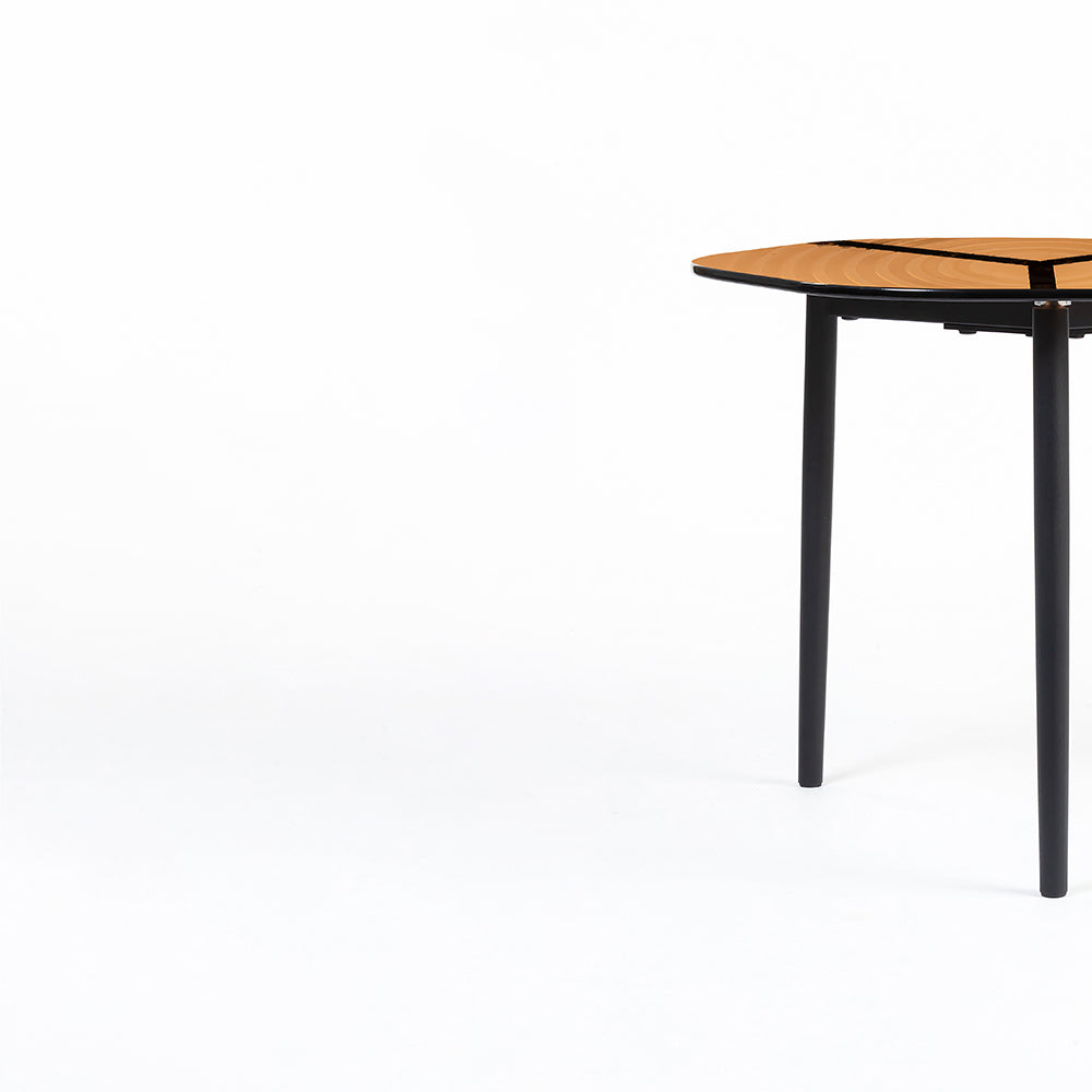 Berlin Glass Hexagon Coffee Table with Metal Base - Small