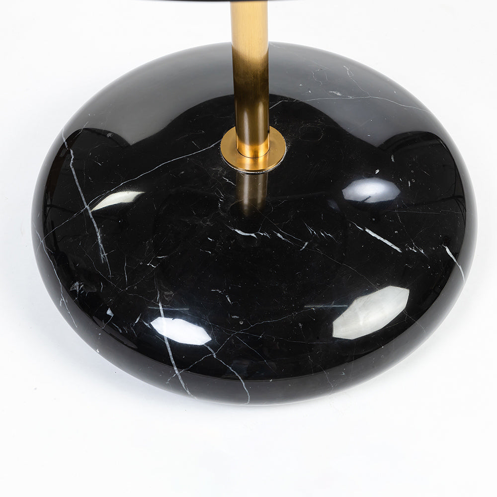 Glass Cure Accent Table with Marble Base