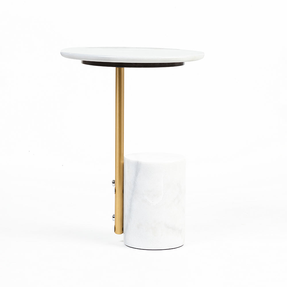 Marble Tracy Accent Table with Stainless Steel