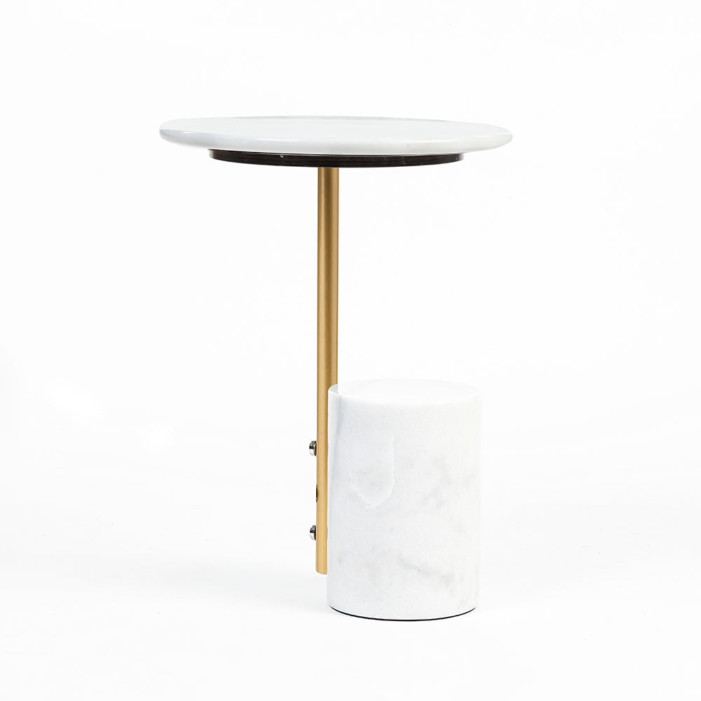 Marble Tracy Accent Table with Stainless Steel