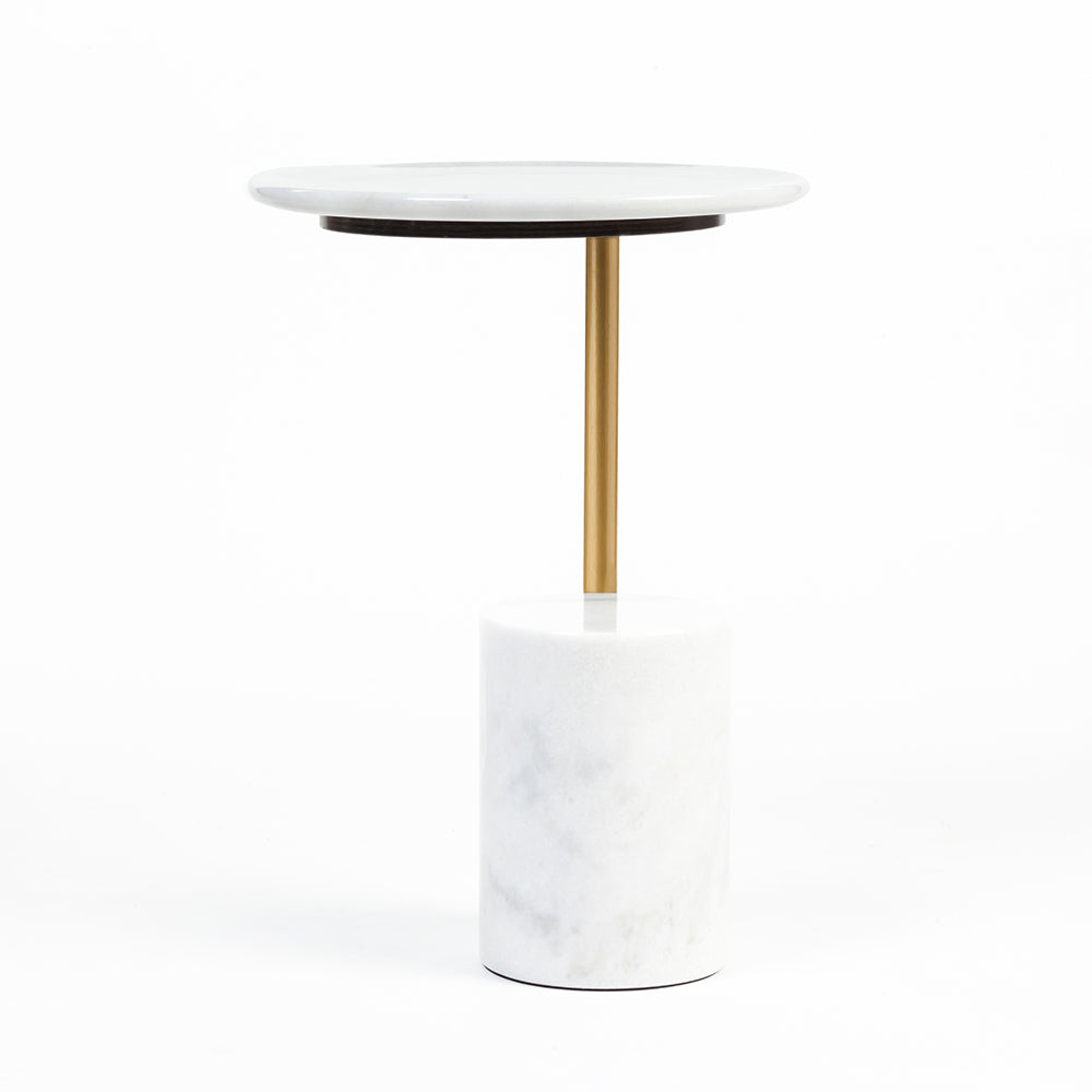 Marble Tracy Accent Table with Stainless Steel