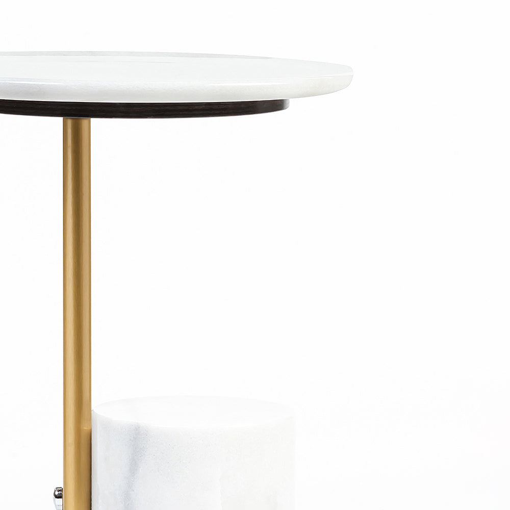 Marble Tracy Accent Table with Stainless Steel