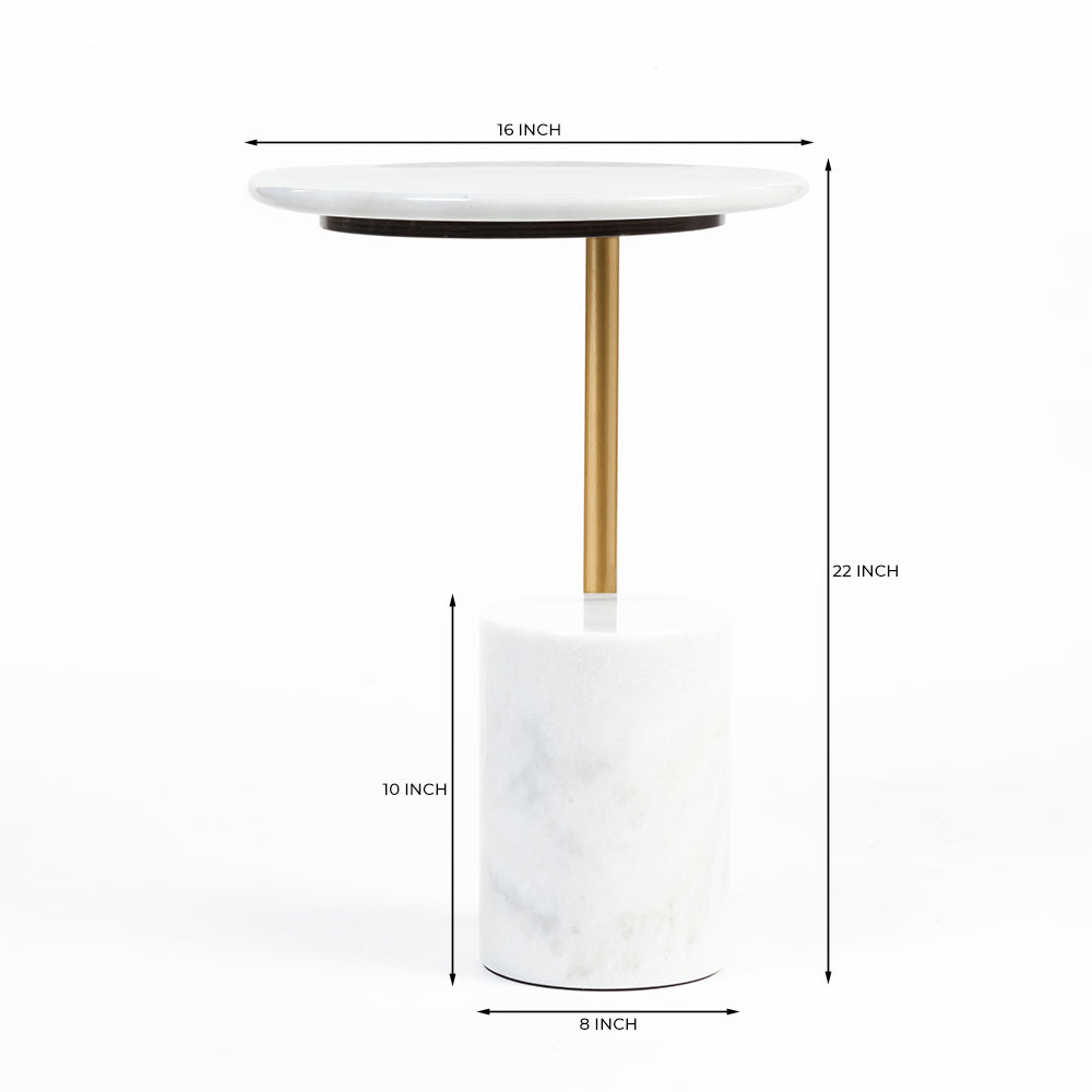 Marble Tracy Accent Table with Stainless Steel