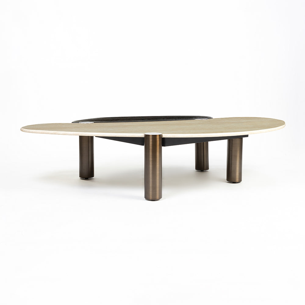 Marble Chap Coffee Table with Stainless Steel